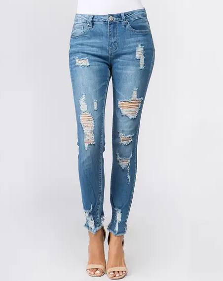 Ladies Distressed Jeans 